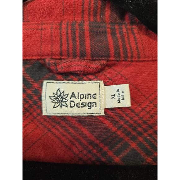 Alpine Design Red and Black Flannel Size XL NWT - Picture 6 of 10